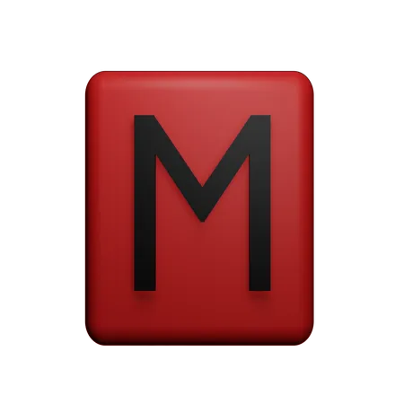 M alphabet  3D Icon