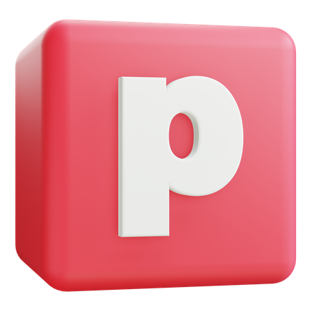 Lettre minuscule p  3D Icon