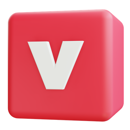 Lettre minuscule v  3D Icon