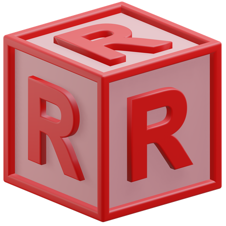 Lettre r cube  3D Icon