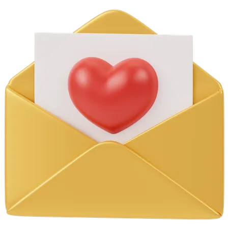 Lettre romantique  3D Icon