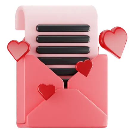 Lettre romantique  3D Icon