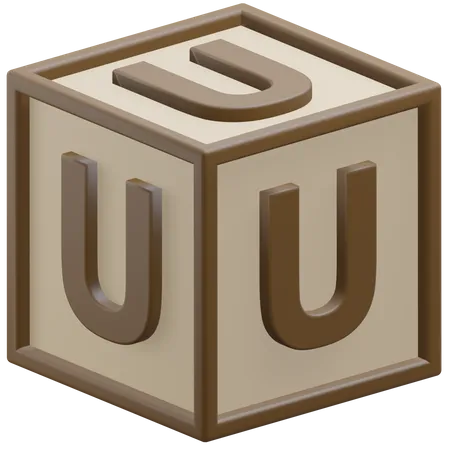 Lettre u cube  3D Icon