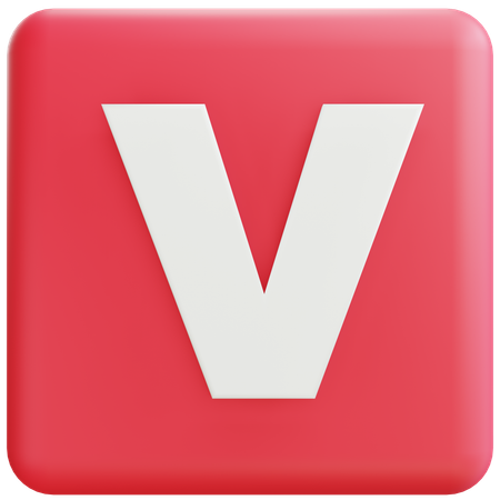 Lettre v  3D Icon