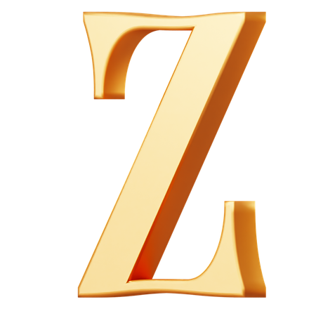 Lettre z majuscule dorée  3D Icon