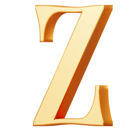 Lettre z majuscule dorée  3D Icon