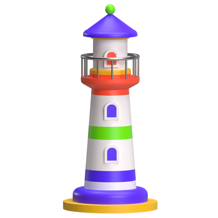 Leuchtturm zur Navigation  3D Icon