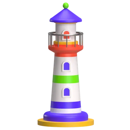 Leuchtturm zur Navigation  3D Icon