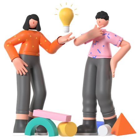Leute beim Brainstorming  3D Icon