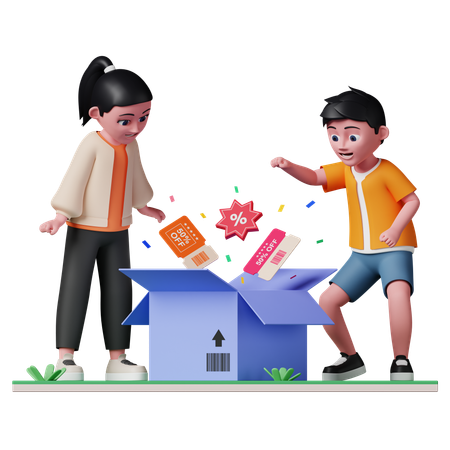Leute, die einen Rabattcoupon bekommen  3D Icon