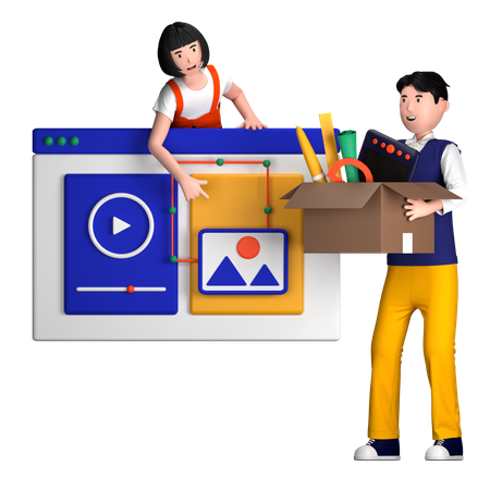 Leute, die Grafikdesign machen  3D Icon