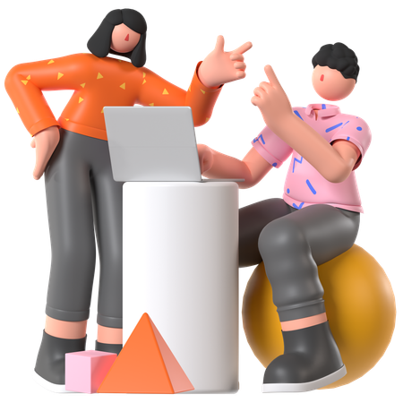 Leute, die im Diskussionsteam arbeiten  3D Icon