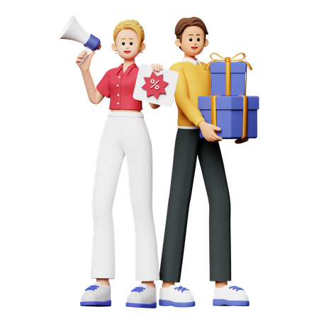 Leute, die Marketing machen  3D Icon