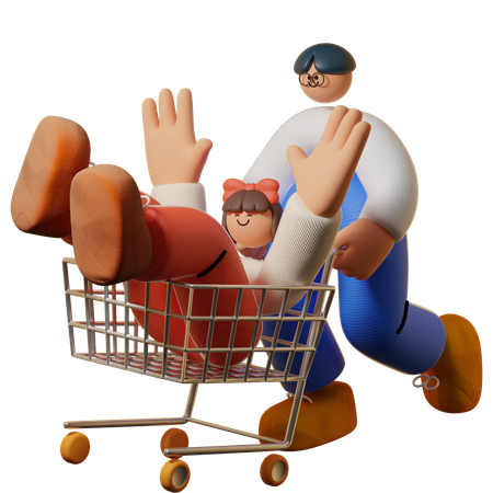 Leute, die Spaß beim Einkaufen haben  3D Icon