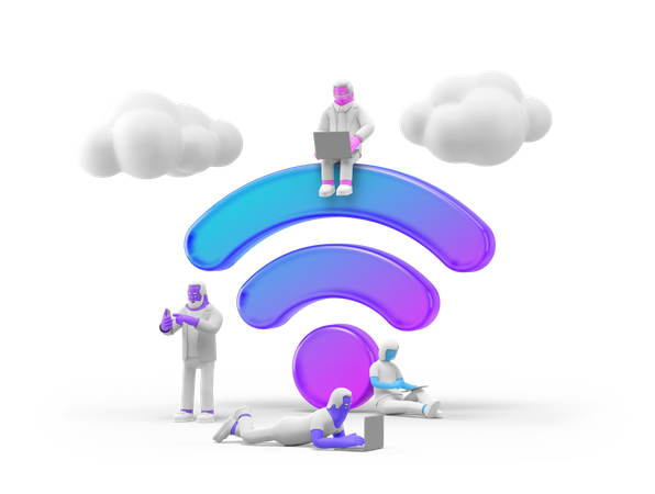 Leute, die WLAN nutzen  3D Icon