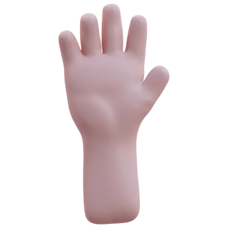 Levanta el gesto de la mano con cinco dedos  3D Icon