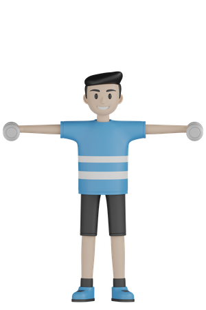 Levantador de pesas levantando peso  3D Illustration