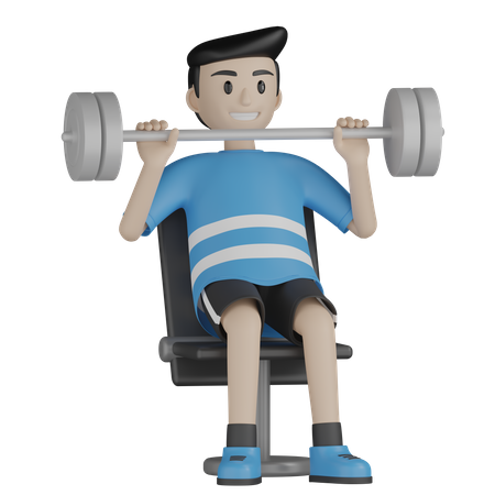 Levantador de peso levantando peso  3D Illustration