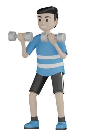 Levantador de peso levantando peso  3D Illustration