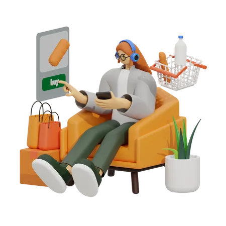 Leve suas compras online para o próximo nível  3D Illustration