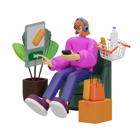 Leve suas compras online para o próximo nível  3D Illustration