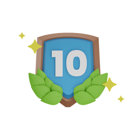 Level 10 Achievement Badge 3D Icon