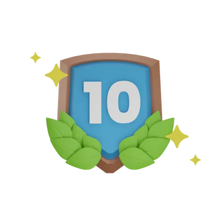 Level 10 Achievement Badge 3D Icon