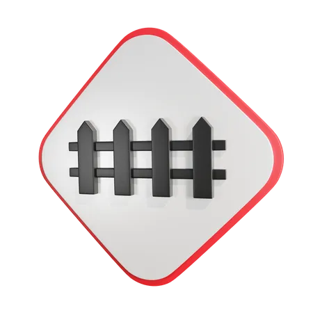 Level Crossing with Barrier Ahead  3D Icon