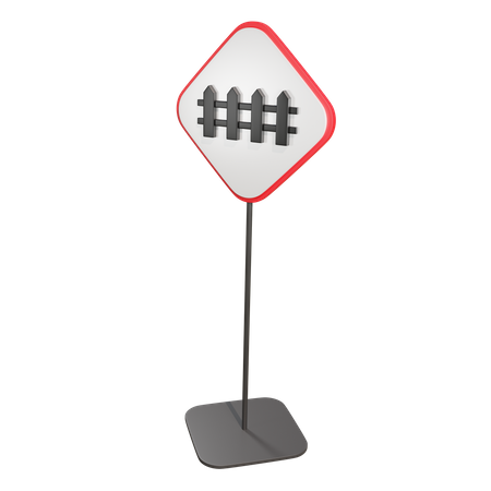 Level Crossing with Barrier Ahead  3D Icon