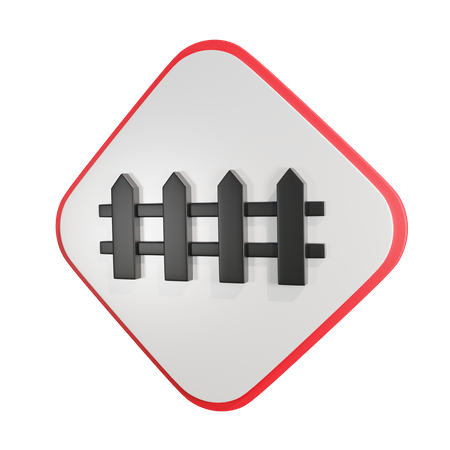Level Crossing with Barrier Ahead  3D Icon