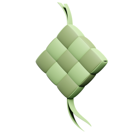 Lever le gâteau ketupat  3D Illustration