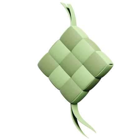 Lever le gâteau ketupat  3D Illustration