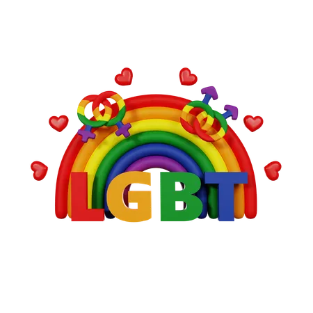 Lgbt com arco-íris  3D Icon