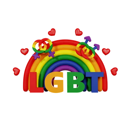 Lgbt con arcoiris  3D Icon