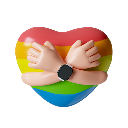 Lgbt Heart  3D Icon