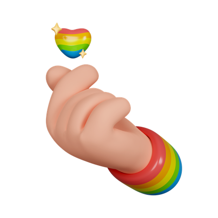 LGBT-Herzhand  3D Icon