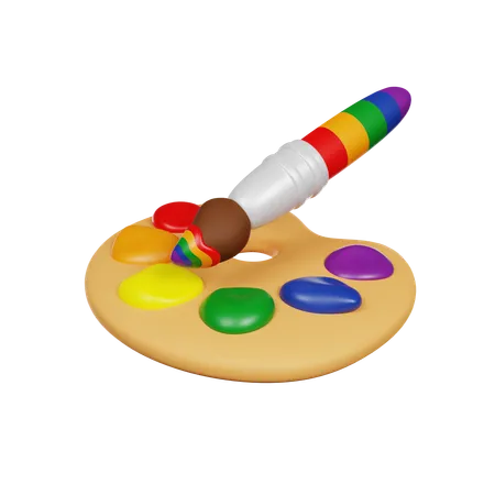 LGBT Rainbow Palette 3 D Render Icon 3D Icon