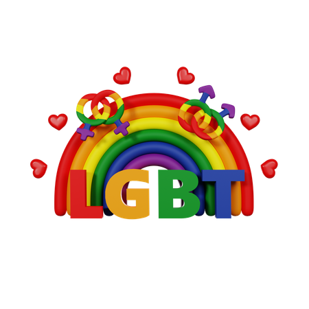 Lgbt With Rainbow  3D Icon