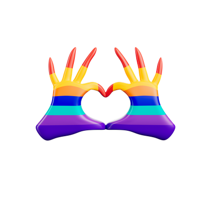 Main de coeur lgbtq  3D Icon