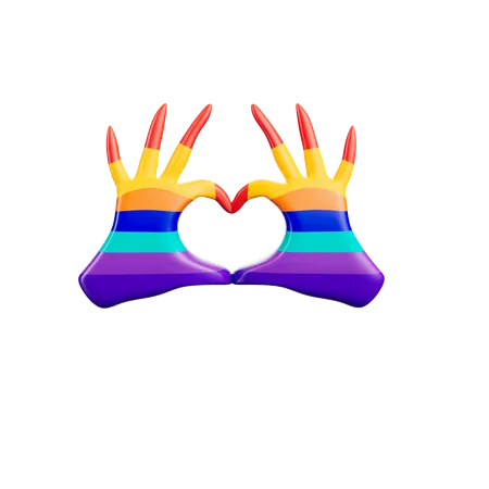 Main de coeur lgbtq  3D Icon