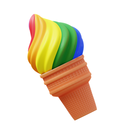 Cono de helado lgbtq  3D Icon