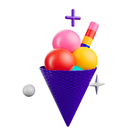 Cono de helado lgbtq  3D Icon