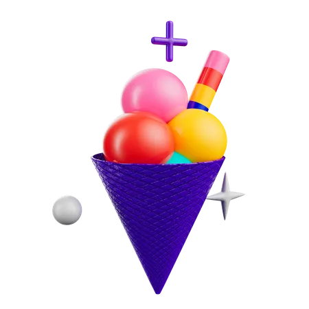 Cono de helado lgbtq  3D Icon