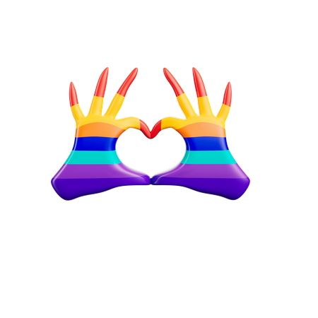 Mão de coração lgbtq  3D Icon