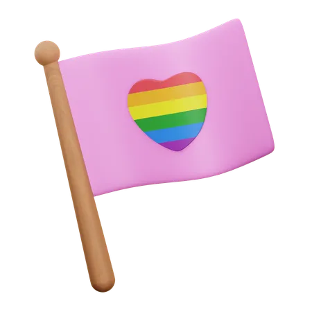 LGBTQ 旗 愛  3D Icon