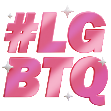 Lgbtq Hashtag 3D Illustration