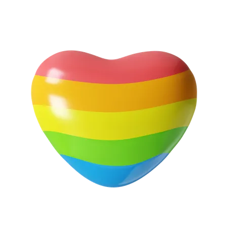 Lgbtq Heart  3D Icon