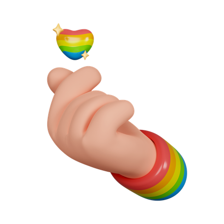 Lgbtq Heart Hand  3D Icon