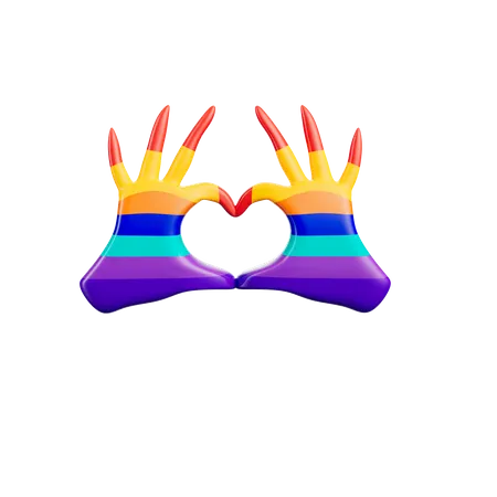 LGBT-Herzhand  3D Icon