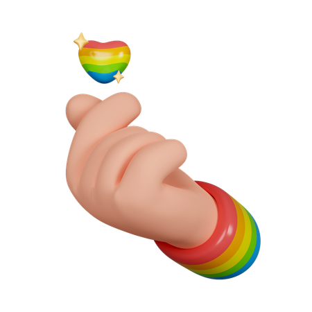 LGBT-Herzhand  3D Icon